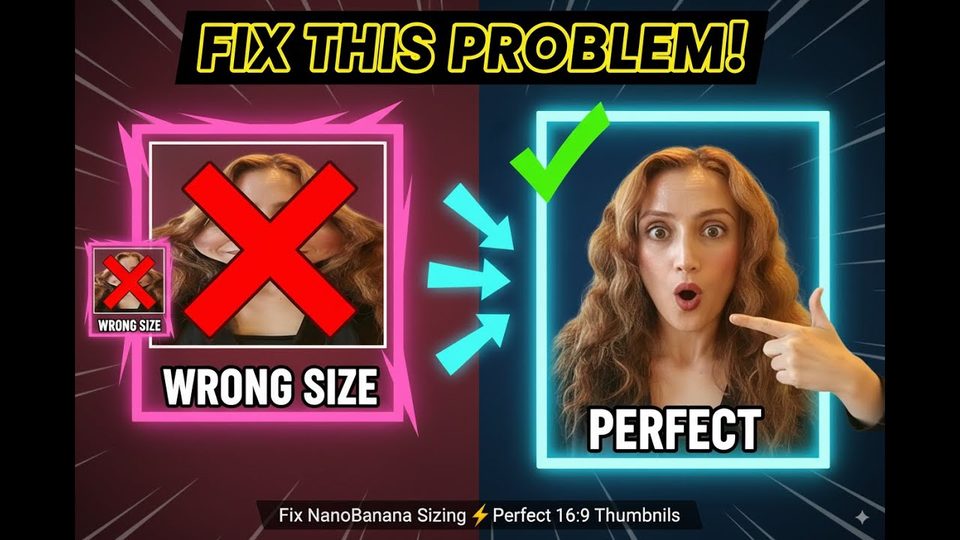 Fix NanoBanana Sizing Issue How to Make Perfect 16:9 Thumbnails